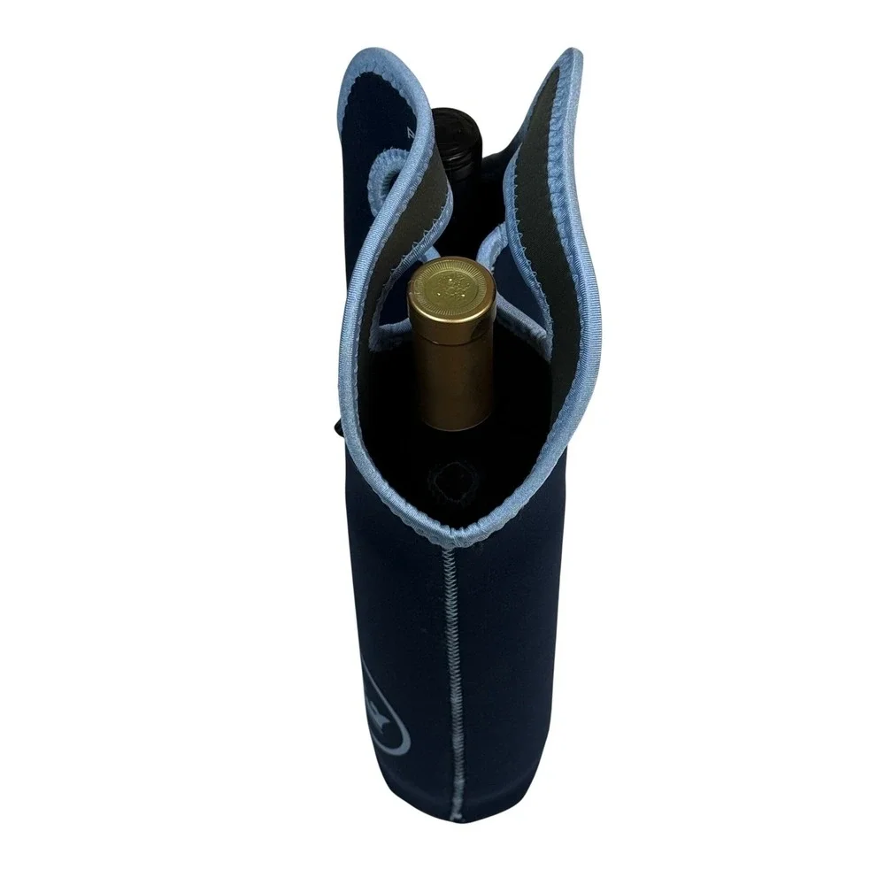 Peter Millar Navy Blue Neoprene 2 Bottle Wine Tote Carrier Insulated‎ Crown Logo